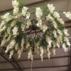 Home artificial white wisteria hanging floral canopy